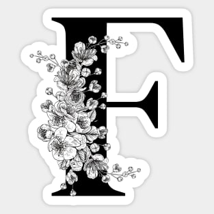 F alphabet Botanical cherry blossom sakura flowers Sticker